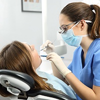 patient having dental checkup in Huntington Beach
