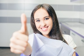 Woman giving thumbs up