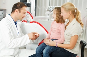 Young girl at dentist