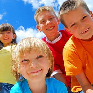 Smiling group of children