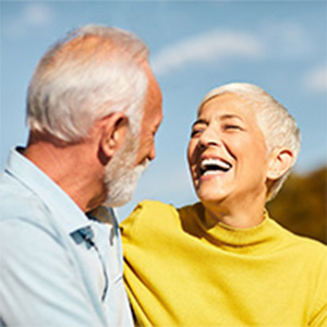 senior couple with dentures in Huntington Beach 