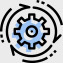Animated turning gear icon