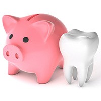 tooth piggy bank illustration for cost of veneers in Huntington Beach 