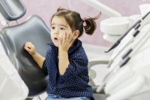 little girl at dentist