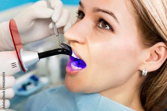 patient undergoing cosmetic bonding to fix their smile