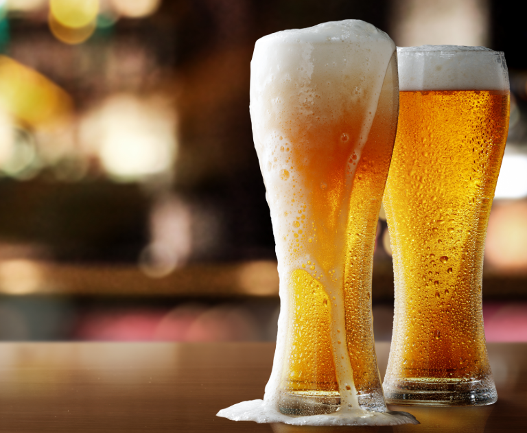 Glasses of beer